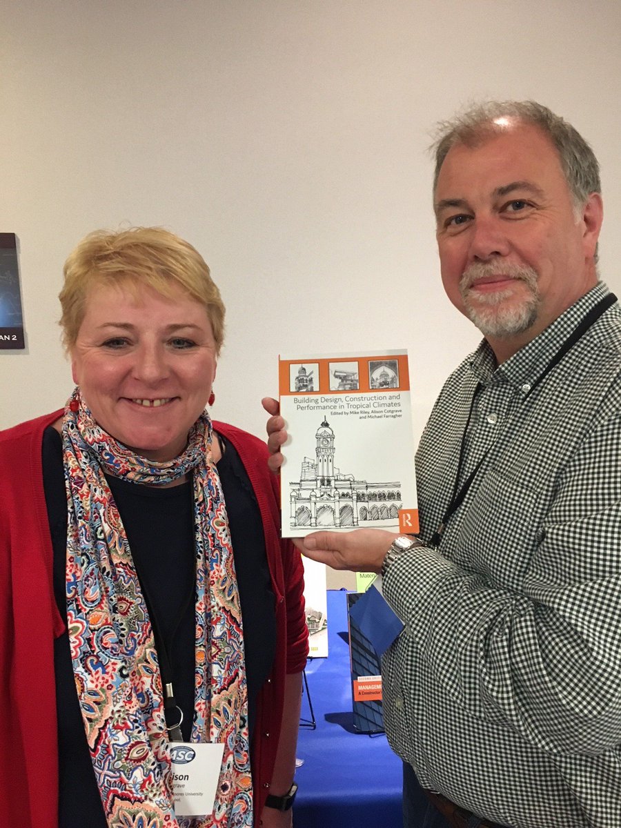 A pleasure to meet <a href="/RoutledgeGPU/">Routledge Geog&Built</a> authors Alison Cotgrave and Mike Riley at #2018ASCMinneapolis. Their book Building Design, Construction and Performance in Tropical Climates is out now goo.gl/oEKgbb . cc <a href="/ljmufet/">LJMUFET</a> and <a href="/Riley2456/">Mike Riley</a>