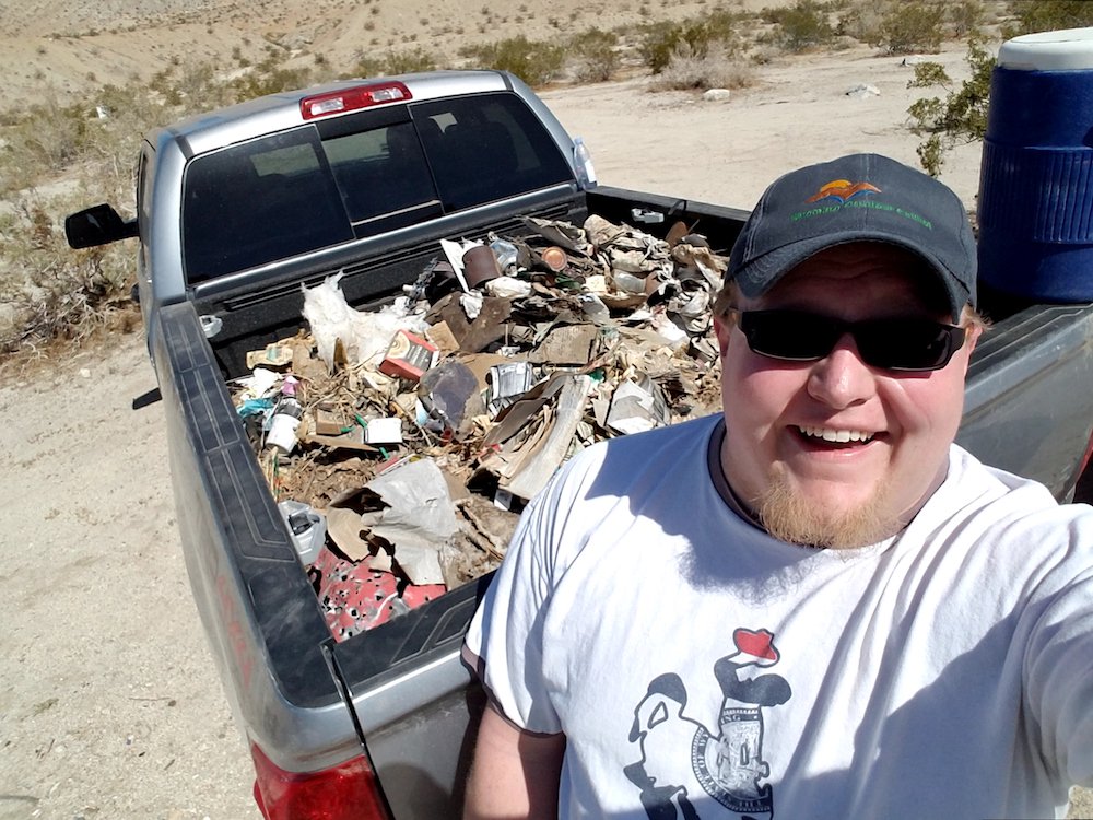 OutdoorCouncil's tweet photo. Outdoor Council staff and partners recently helped clean up illegal dumping sites in Southern California as a service project during the annual #BLMWild conference. The project was hosted by Mojave Desert Land Trust. @MojaveDesertLT #WOCatWork https://t.co/l52BZwvFox