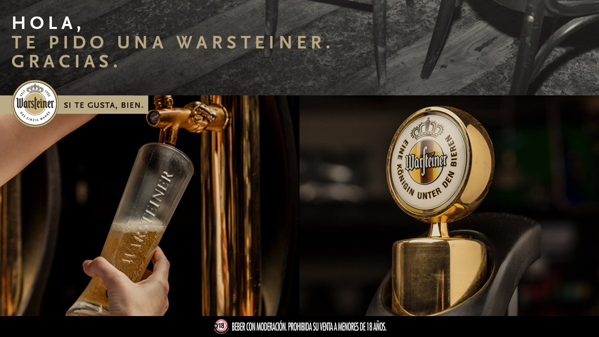 Usá este tweet para pedir una Warsteiner en un bar donde la música esté muy fuerte