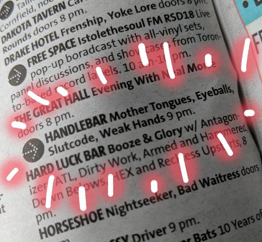 Saturday's Mother Tongues / Eyeballs / Slutcode / <a href="/weakhandsband/">Weak Hands</a> show is now an official <a href="/nowtoronto/">Now Toronto</a> critics pick! They know what's up! Check out these brilliant post-punk/psych-noise bands, PWYC show! facebook.com/events/1602324…