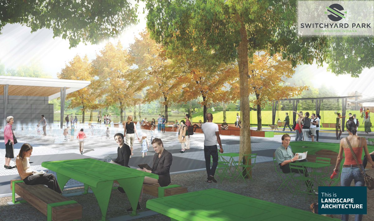 REA's excited to announce consturction beg. this spring on <a href="/SwitchyardPark/">Switchyard Park</a> for <a href="/citybloomington/">City of Bloomington, IN</a>. Components include multi-use pavilions, performance lawns/ stage, sports courts, water features, dog park, wetlands and much more! #wlam2018 #thisislandscapearchitecture <a href="/ASLAindiana/">ASLA: INDIANA</a>