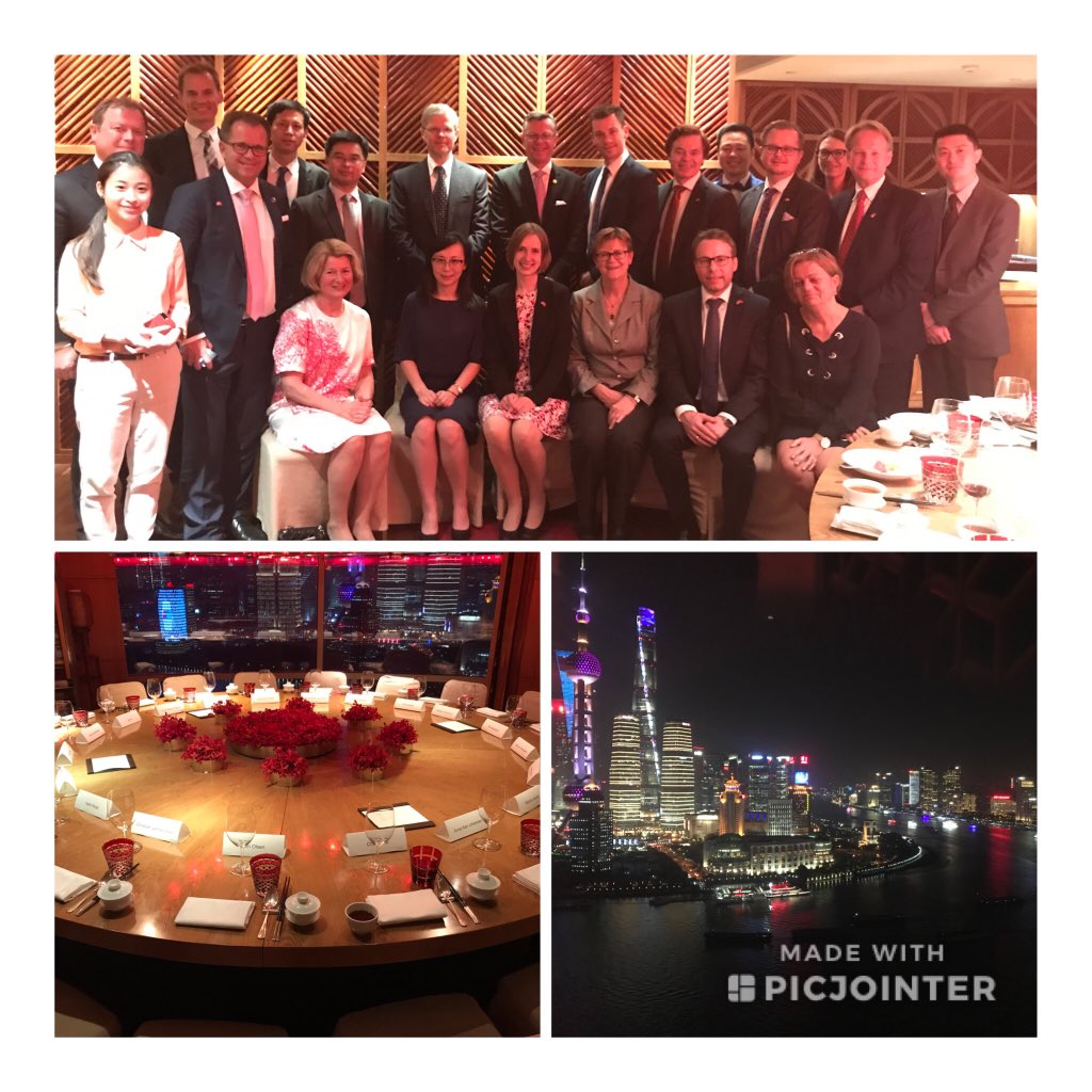 Shanghai. China worlds second largest research nation host for Norway’s Minister of Research and Higher Education Iselin Nybø. Dinner with Consul General Kristin Iglum, #NBAShanghai representatives @kongsbergmaritime honered and inspired