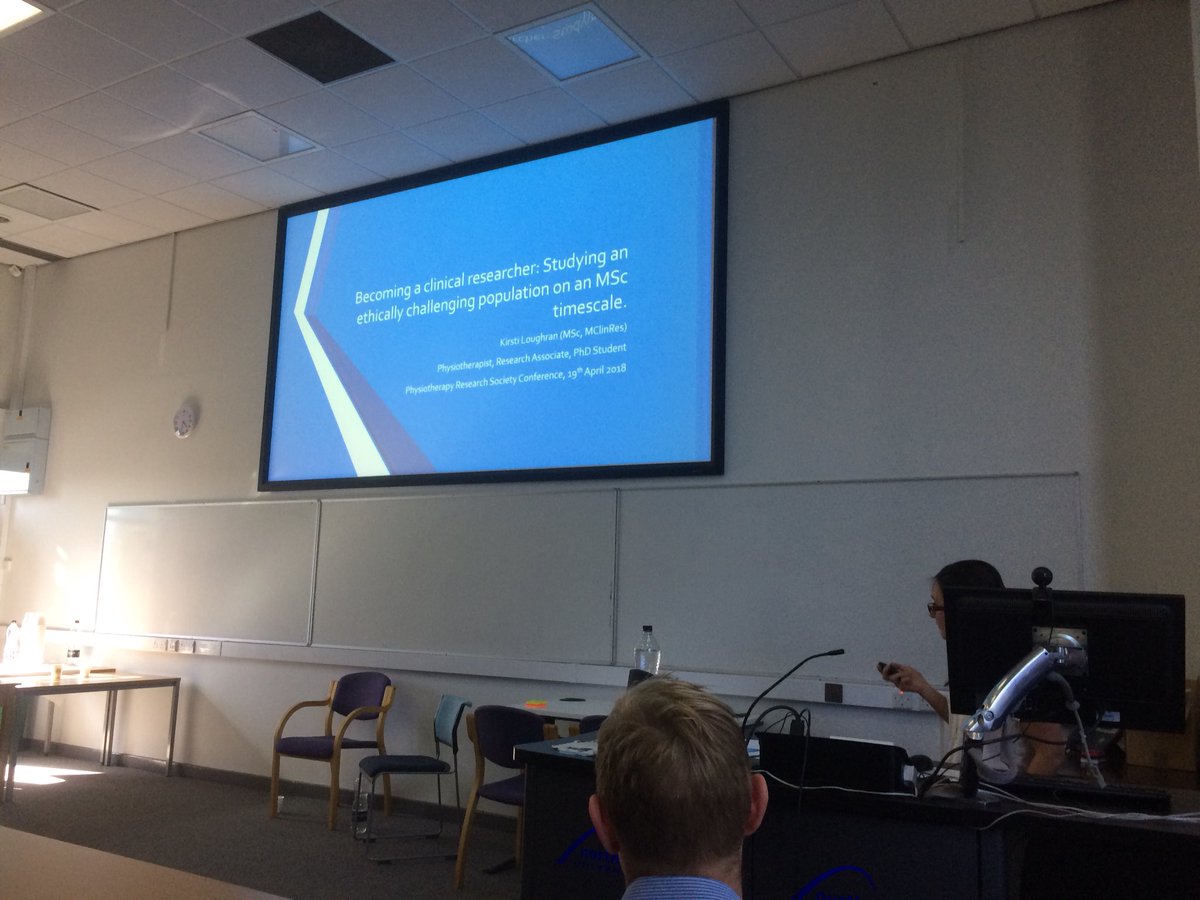 Kirsti Loughran describing the facilitators to doing research whilst a clinician!  1. Getting a CAHPR-NE grant @CAHPRNNorthEast #PRS2018 <a href="/hsciResearch/">Health & Life Science Research, Teesside Uni</a>