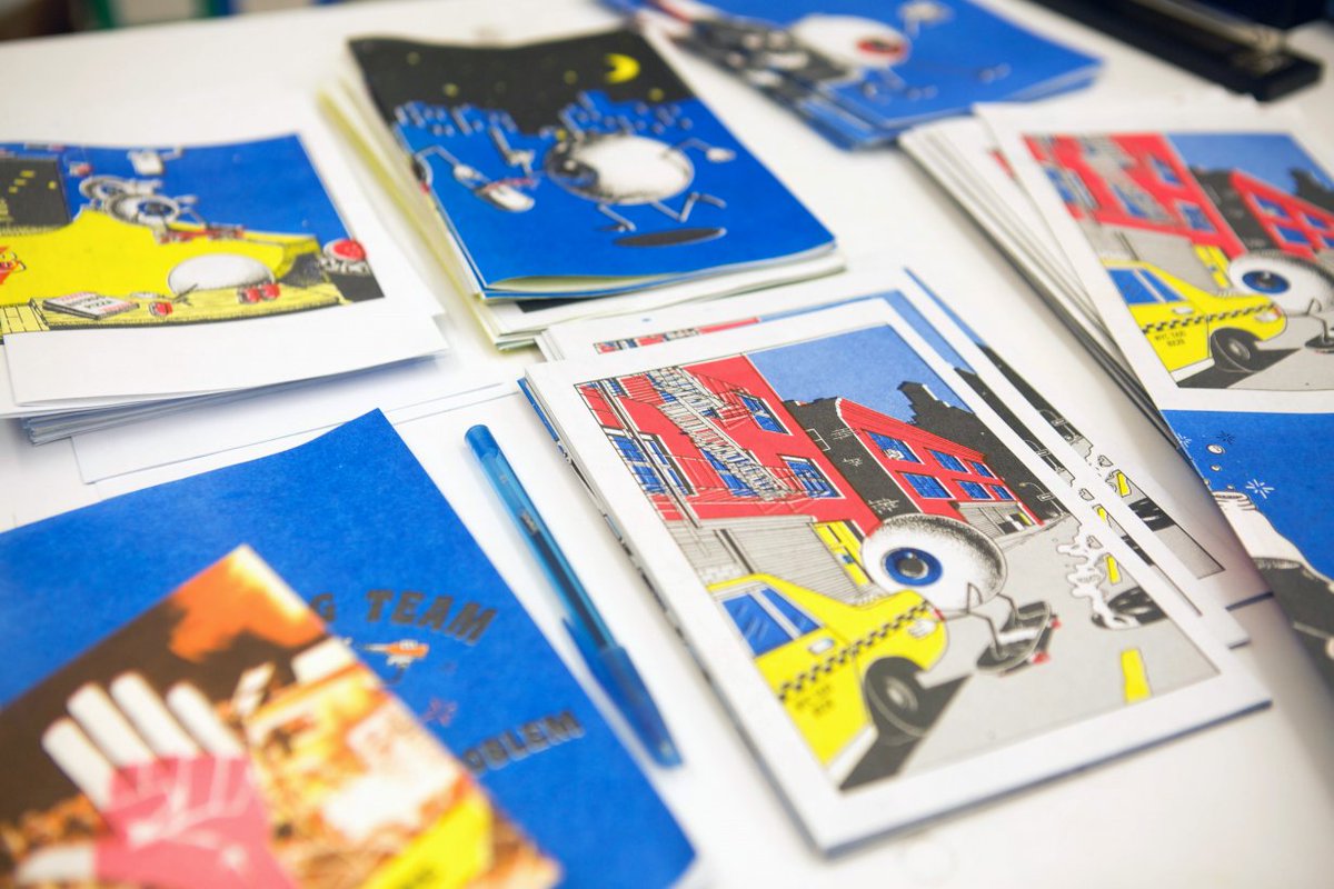 MFAVN's tweet photo. Print Slam 8 is almost here! Love Riso? Join us on April 26 and 27! Books, prints, zines &amp; posters made by our Continuing Education, Undergrad and Open Lab students as well as work by former and current Artists in Residence @risolab @SVA_News #riso #risograph #printslam https://t.co/9nDSxWrZBZ