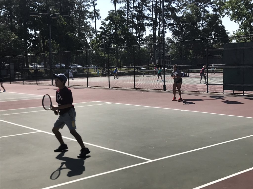 Bastrop High mixed doubles team of Elexa Ashby and Noah Garcia warm up before their first round match at the regional tennis tournament in Willis.  Get after'em today Elena and Noah!!! <a href="/BastropISD/">Bastrop ISD</a> <a href="/KristiLeeTX/">Kristi Lee, Ed.D.</a> @BTXHStennis <a href="/BastropHigh/">Bastrop High School</a>