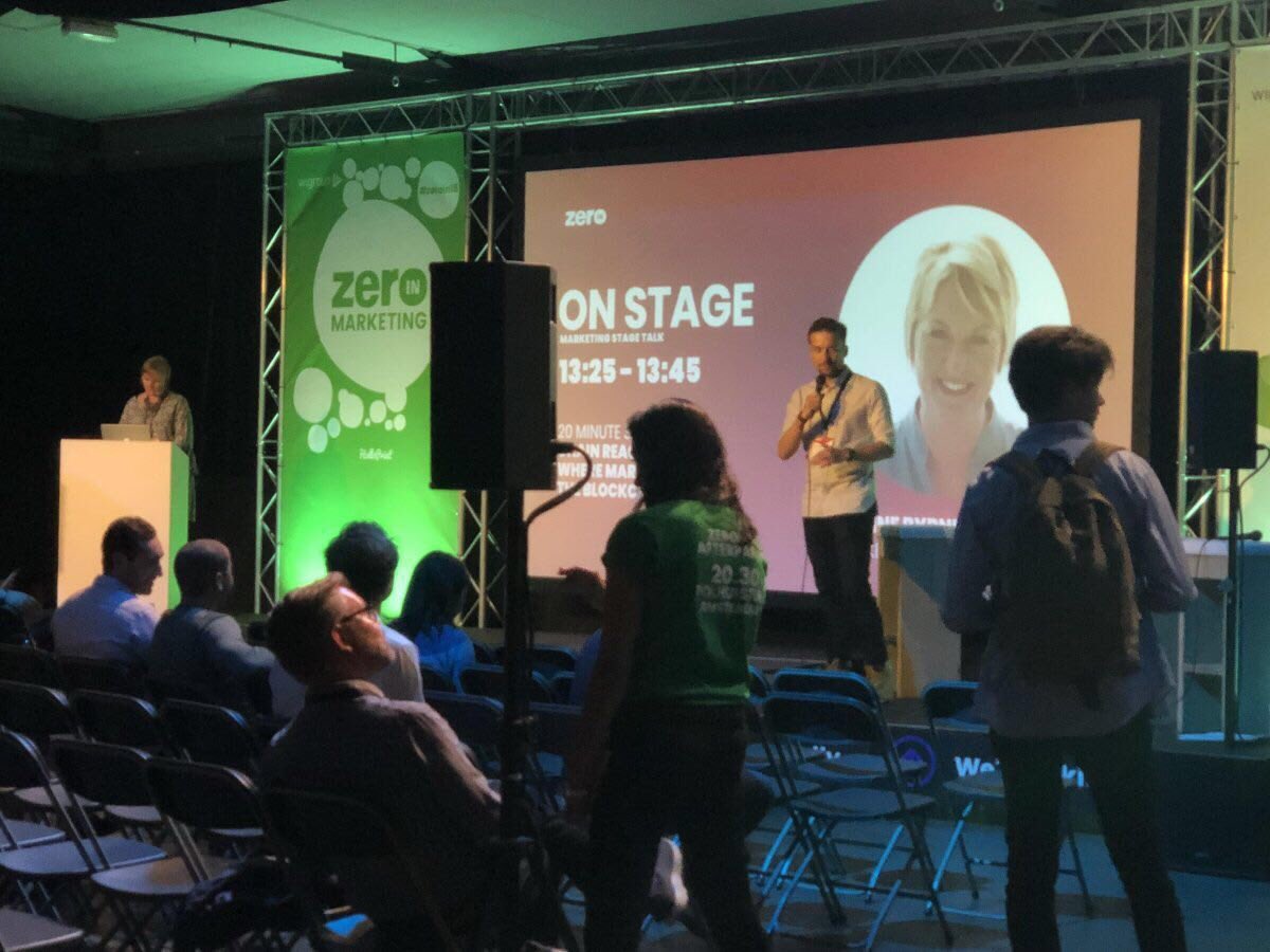 ProductivityLi's tweet photo. Fabulous #Zeroin18 conference today. Great people and organization. Besides my slides being totally changed around, my talk “Chain Reaction : when marketing and blockchain collide” went well. And what a pleasure to meet @MichaelSuppo today! Great conversation and good laughs! https://t.co/E6aTebJHMZ