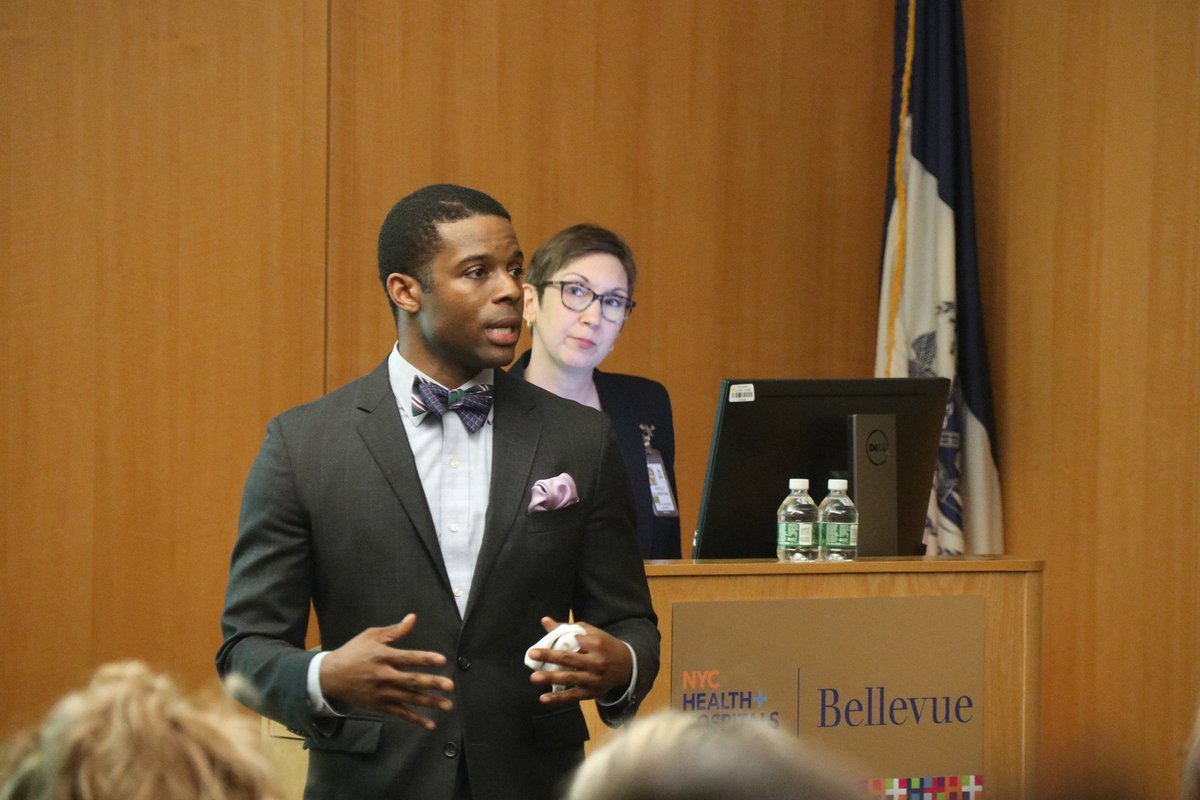 BellevueHosp's tweet photo. Roscoe Boyd II shared his personal journey of confronting HIV stigma and broader implications for our fight against HIV/AIDS. Boyd spoke at staff in-service program @BellevueHosp entitled Orbiting HIV. He is founder &amp; principal of RBI. https://t.co/GNqn2WCwmH