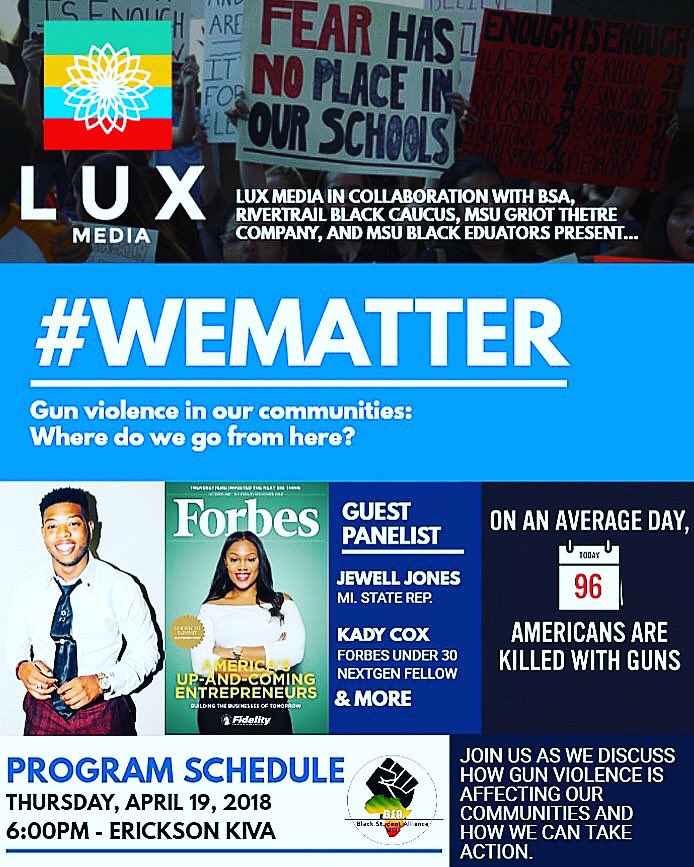 theluxmediaco's tweet photo. Come out today to support and engage in this critical discussion!! Please be prompt!! Panelists include:
@_Kadybaby 
@jewelljonesmi 
@jgreear18 
@yungpotatogod https://t.co/h8cJ4rsipJ