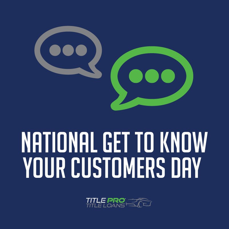 TitleProLoans's tweet photo. We appreciate your business! Happy #NationalGetToKnowYourCustomersDay! https://t.co/y6v7id93iG
