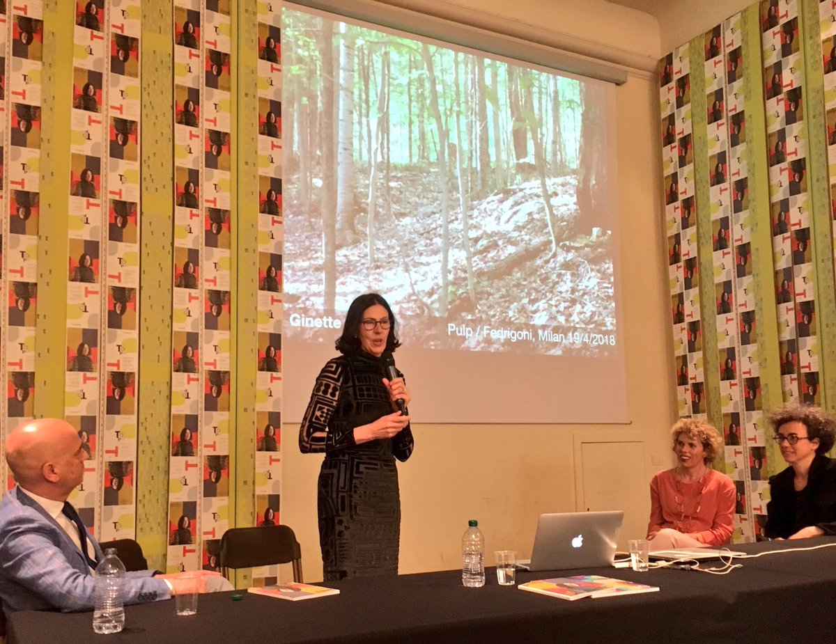 PulpJournal's tweet photo. Ginette Caron speaking at the #Pulp13 launch in Milan. #Benetton #Canada #Italy #GraphicDesign https://t.co/g7OFqAloYk