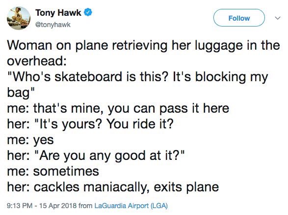 SkateboardVine's tweet photo. One day someone will recognize Tony Hawk 😂 https://t.co/EDxW0m0rxU