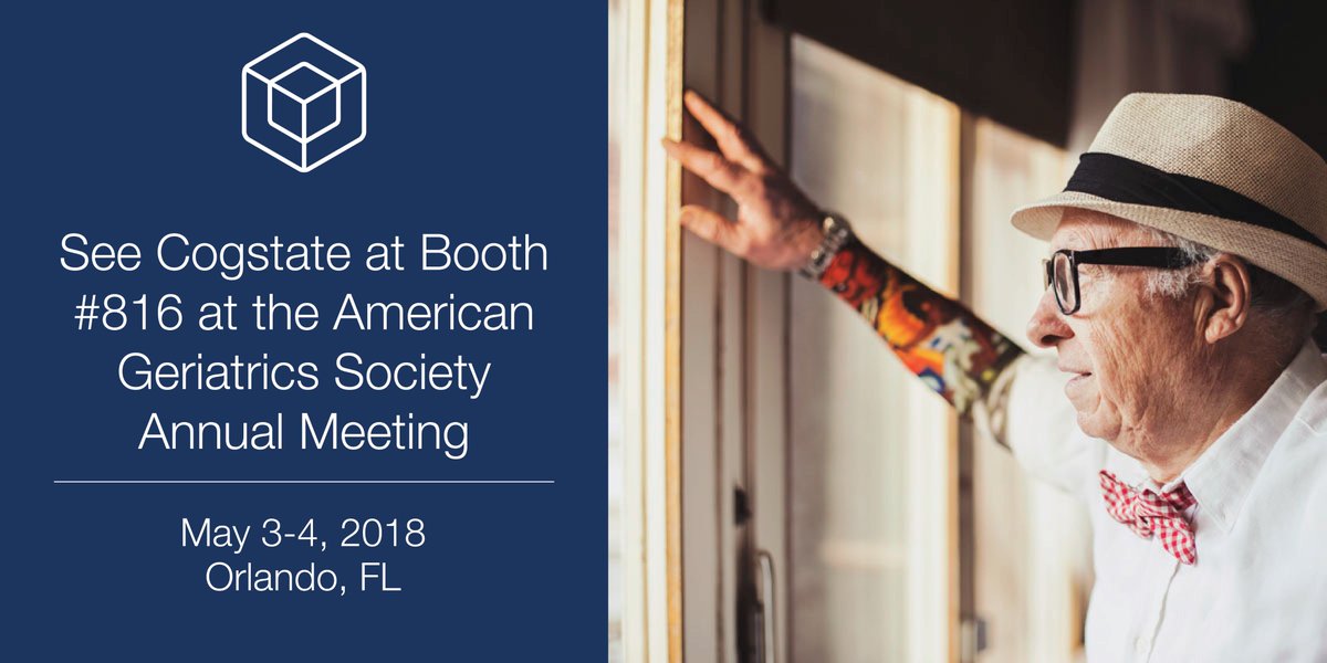 CogstateHC's tweet photo. Visit @CogstateHC at Booth 816 during the @AmerGeriatrics Annual Scientific Meeting to learn more about our @cognigram solution for fast, easy, and sensitive assessment of #cognition. #AGS18 https://t.co/LAk1yZkde6