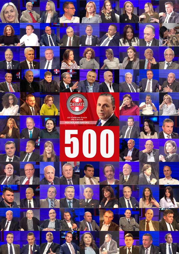RolandQafoku's tweet photo. Sot eshte puntatat e 500 e emsiionit Debati ne Channel One. Falenderime te gjithe bashkepunetoreve dhe te ftuareve. https://t.co/KfHj0JKg2j