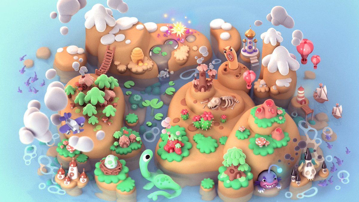 IanZell's tweet photo. I love the curiosity feeling you get looking at overworld maps in books and games so I wanted to make my own. Makes me feel motivated to start creating characters and stories from this world https://t.co/jSs12ZYJ8i