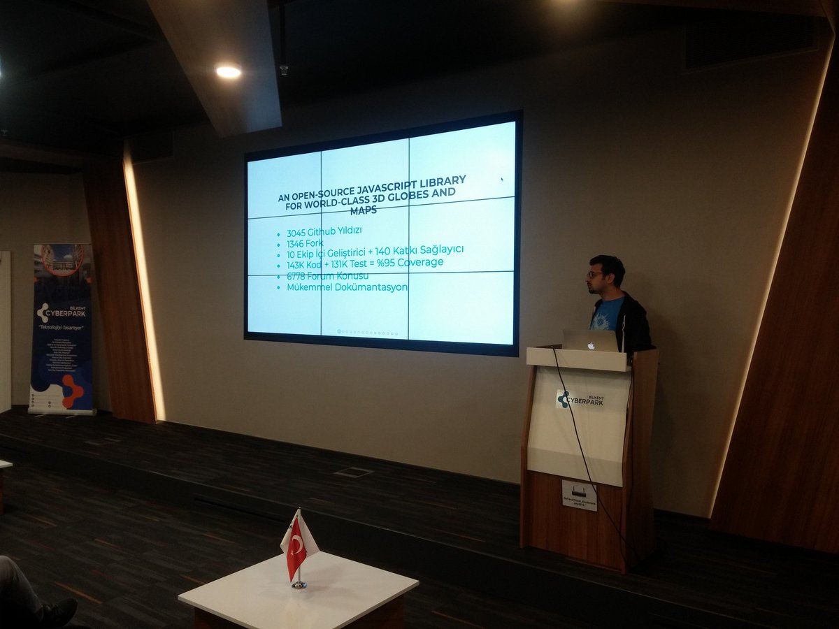 JS_Ankara's tweet image. JS Ankara etkinliği İkas sponsorluğunda Hüseyin Ateş'in sunumuyla başladı. @CyberparkTGB  #jsankara #cesiumjs