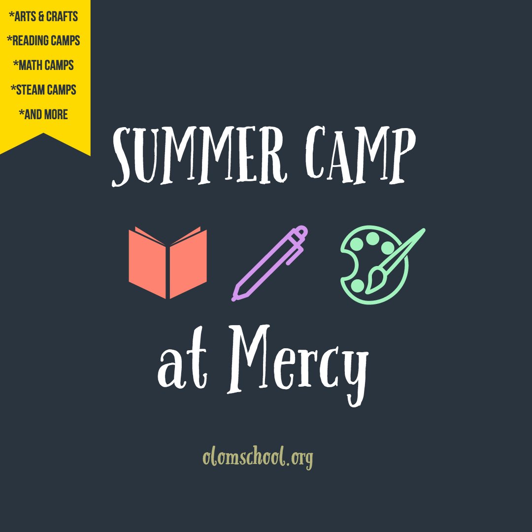 Are you ready for the SUMMER?!?! Check out the camps we're offering this summer - olomschool.org/content.cfm?id…
Deadline to register is May 18th!!!
#mercy #welcometoourfamily #summerfun #summercamp