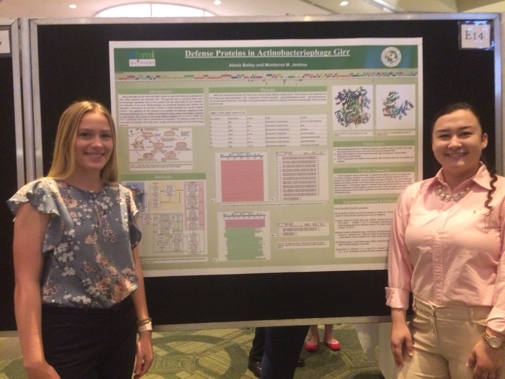 RickPollenz's tweet image. Montanna and Alexis presenting their #seaphages work at the Usf UR Conference