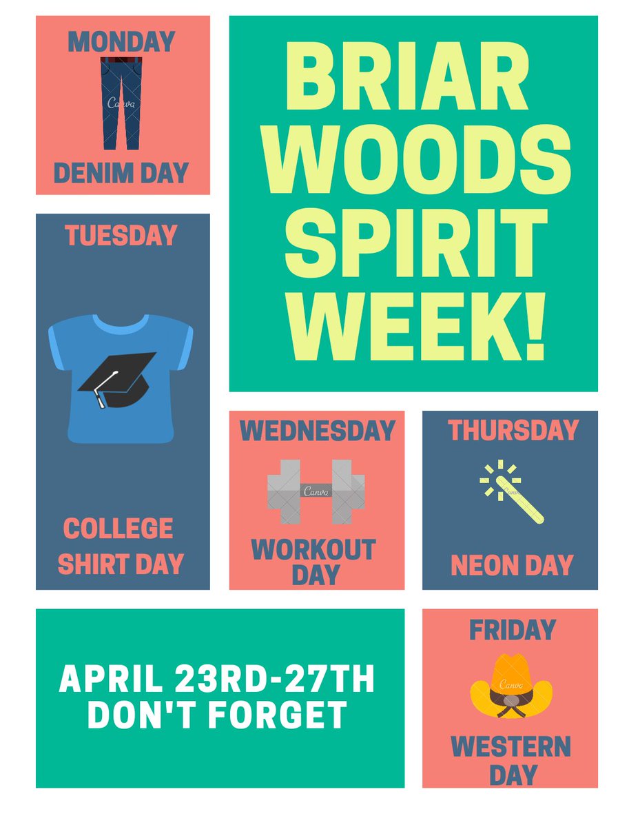 Don't forget! Spirit week is next week! Also prom tickets will be sold from Monday-Thursday and you NEED a permission slip! Forms can be found in the main office!
