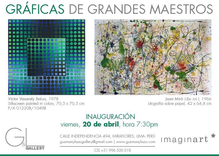 mgcasadoa's tweet photo. No se lo pierdan! Mañana 20 Abril - 7:30 pm !! Inauguración de la exposición de Gráficas de Grandes Maestros! @guzmanylazogallery https://t.co/WhG3V0MLse