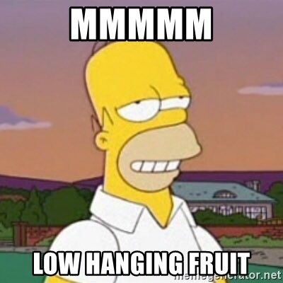 Don’t be distracted by low hanging fruit. Just pick it and move on to reaching your loftier goals.

The trick is knowing the difference and strategizing accordingly!

#Entrepreneur #SmallBusiness #Marketing