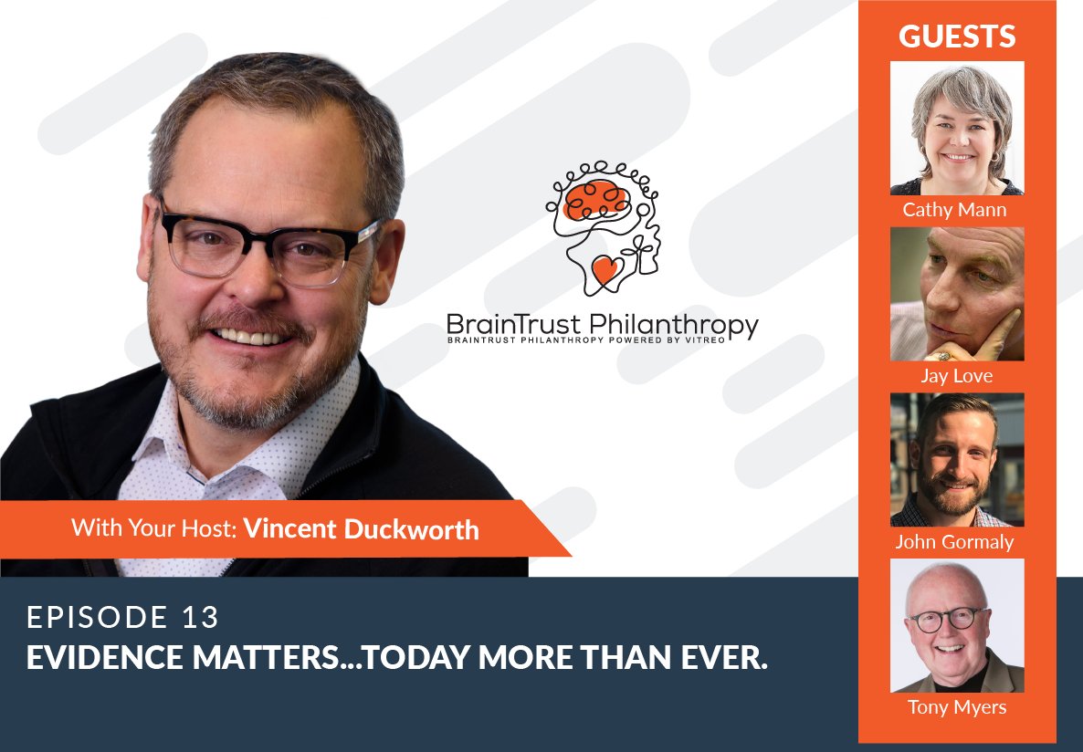 🎙️EP 13 | <a href="/CathyJMann/">Cathy Mann, MA, CFRE</a>, <a href="/JayBarclayLove/">Jay B. Love</a>, John Gormaly and <a href="/TonyMyersCan/">Tony Myers</a> join <a href="/veduckworth/">Vincent E Duckworth</a> on BrainTrust Philanthropy <a href="/PoweredbyVitreo/">BTPhilanthropy</a> to talk about why evidence matters in the #nonprofit sector.

🎧 Listen here: vitreogroup.ca/podcast/episod… <a href="/vitreogroup/">@vitreogroup.bsky.social</a> <a href="/McMasterU/">McMaster University</a> <a href="/bloomerangTech/">bloomerang</a>