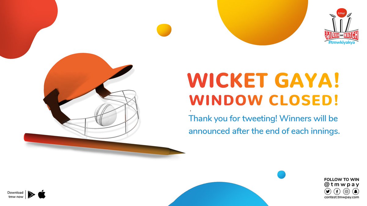 ✋ …we have all your tweets! Now we’ll go through all your #tmwkiyakya tweets and find the lucky winners!  

Play on to win up to ₹1Lakh in each match! 
#Contest #ContestAlert