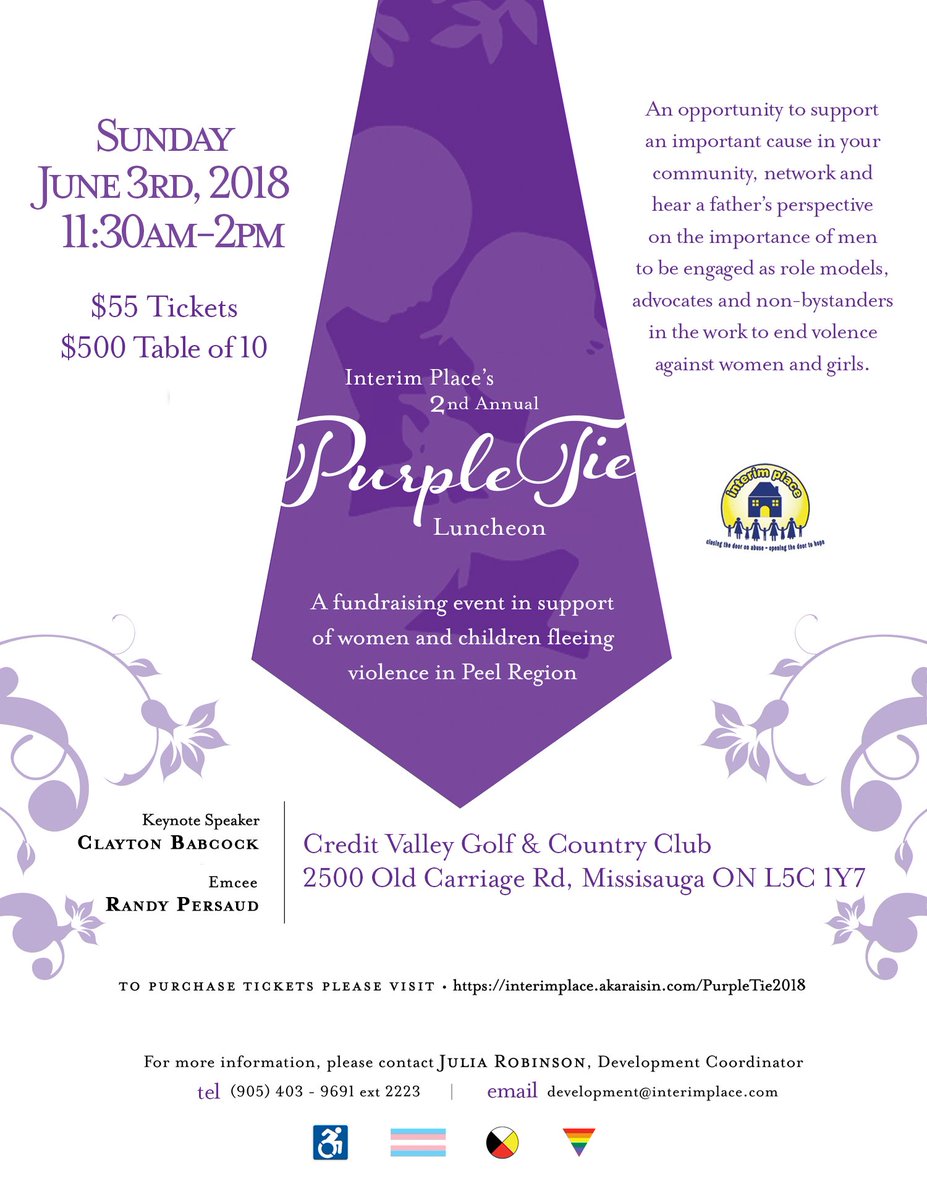 There are many opportunities for businesses to support our signature #PurpleTieLuncheon2018  event, including via #sponsorship For more information, please visit : bit.ly/2H1GCAt or DM us! #Peel #Mississauga #endVAW #SoundOffAgainstSilence