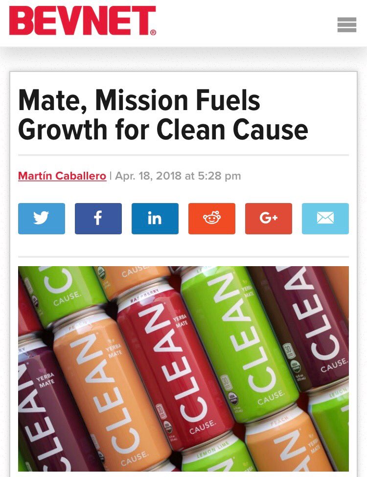 cleancause's tweet image. Thank you @bevnet for this amazing article! “Grateful for such an amazing team and supporters. Heads down, hearts out!” - Wes ❤️ 50% profits support recovery from alcohol and drug addiction. ❤️ #cleanenergy #yerbamate #bevnet
