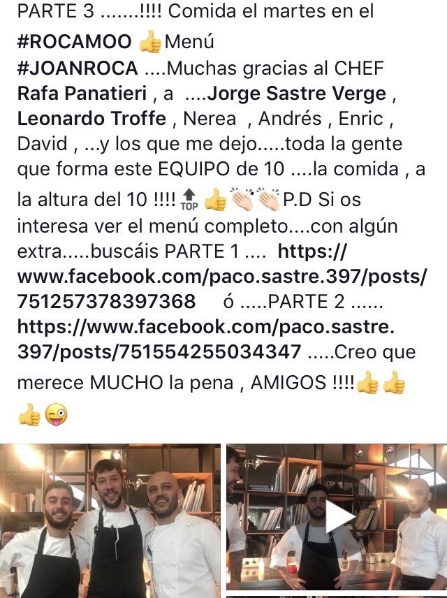 SastrePaco's tweet photo. Creo que si os gusta la comida de #AltoNivel  ....platos de #Categoría ....#MenúDegustacion #JoanRoca en el @hotelomm 👏🏻👏🏻👏🏻.... Las “#3 #PARTES os llevarán un tiempo , pero merece la pena !!! Y mucho.....con esta gente , ha sido una #Gran #GastroExperiencia !!! 💃🏻🚀 https://t.co/guxyHBd14T