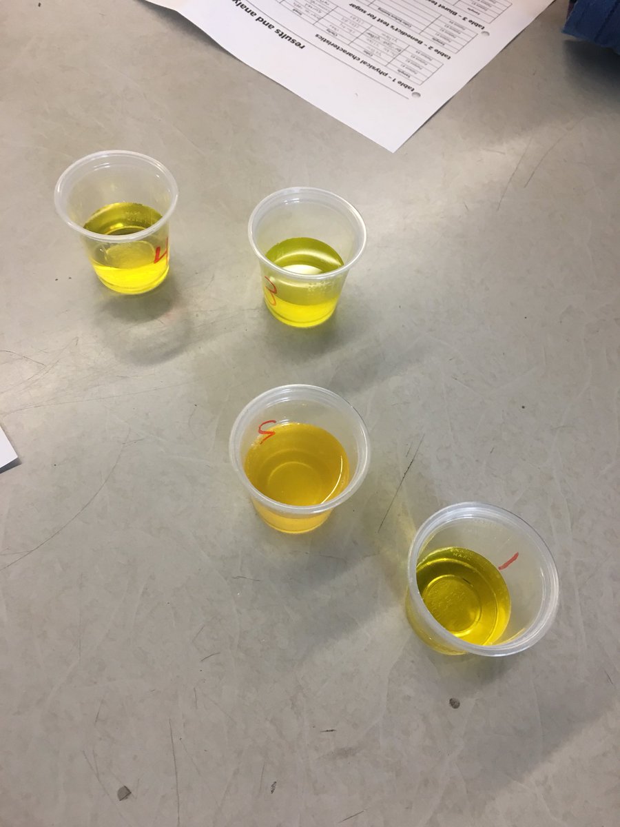 MrsRegovich's tweet photo. Urinalysis Lab today in #anatomy!! Students are trying to figure out what's wrong with our 4 patients by testing their #urine samples. โ๐ผ๐๐ฝ #whatcolorisyourpee #waftinglikeachamp #pH #sugartest https://t.co/535rbwIV7I