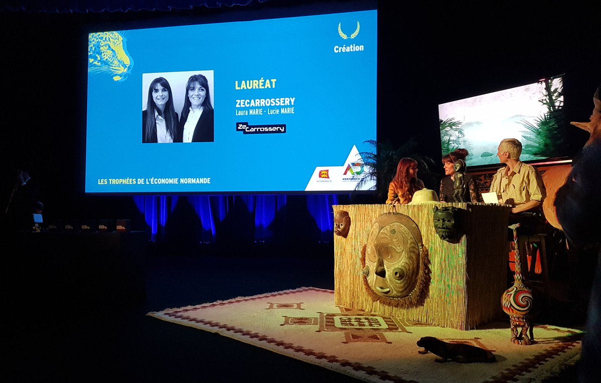 ADNormandie's tweet photo. #TrophéesEcoNormande  @ZeCarrossery  remporte le prix #création avec son réseau qui décape ! Bravo à Lucie et  Laura Marie ! https://t.co/RXPnhTxH9T