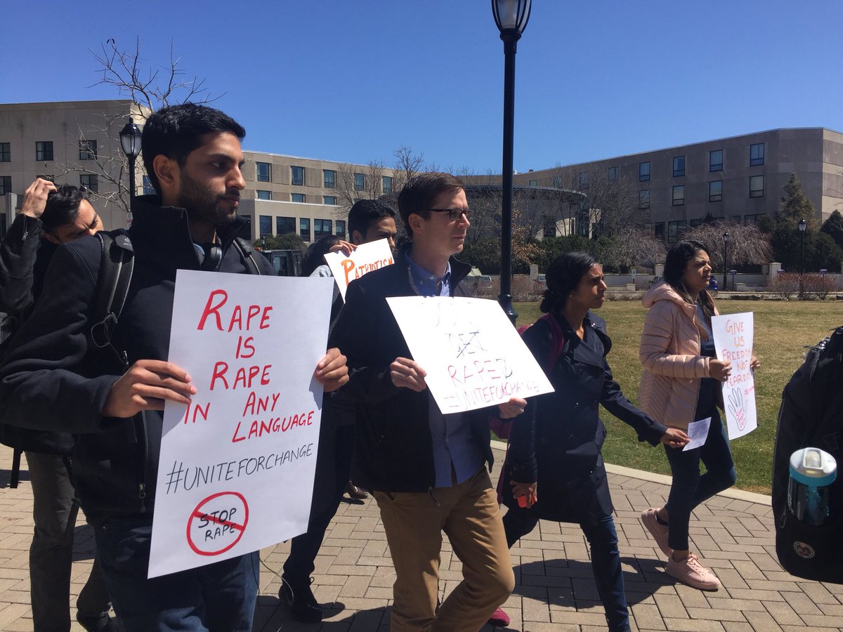 Akabaka9's tweet photo. @KelloggSchool students demand an end to rape culture. @PMOIndia @WBEZ @CNN #uniteforchange https://t.co/EOfOrcTF8Y