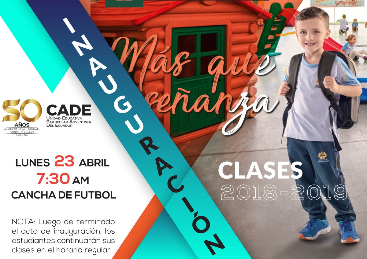 InstitutoItsae's tweet photo. Este Año Lectivo 2018-2019, nos traerá excelentes momentos que disfrutaremos al máximo. Para esto hemos preparado un programa especial de Inauguración para dar la bienvenida a todos nuestros estudiantes.
Aquí 👇🏻 les dejamos la Información. 
#VueltaAClases #MásQueEnseñanza https://t.co/6fvDItnNxF