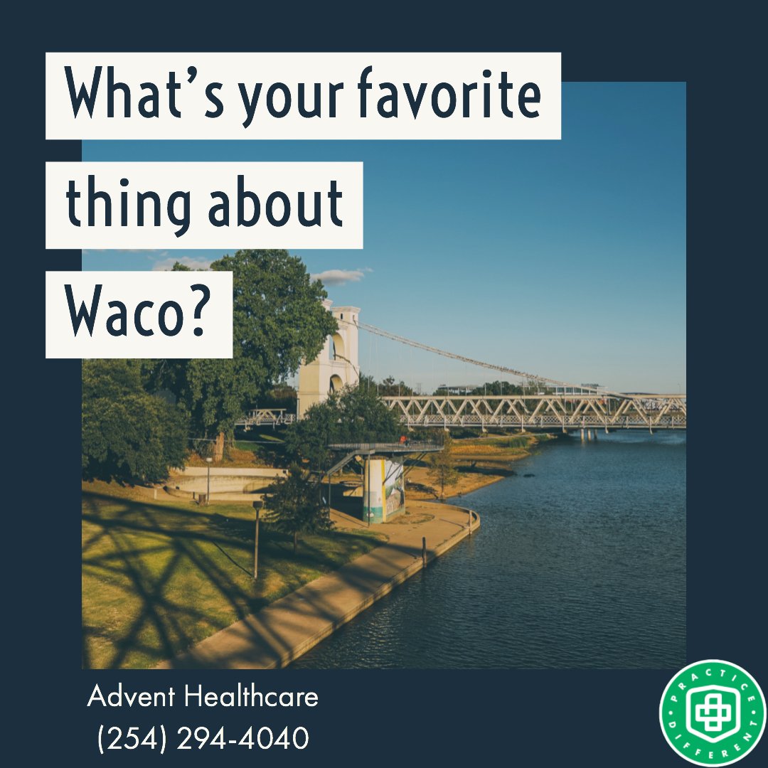 advent_hcare's tweet photo. We've shared some of our favorite things about Waco. Now it's your turn . . .
What's your favorite thing about Waco?

#nationalgettoknowyourcustomersday #AdventHealthcare #WacoTown #WacoHealth https://t.co/0R4fcZmM8U