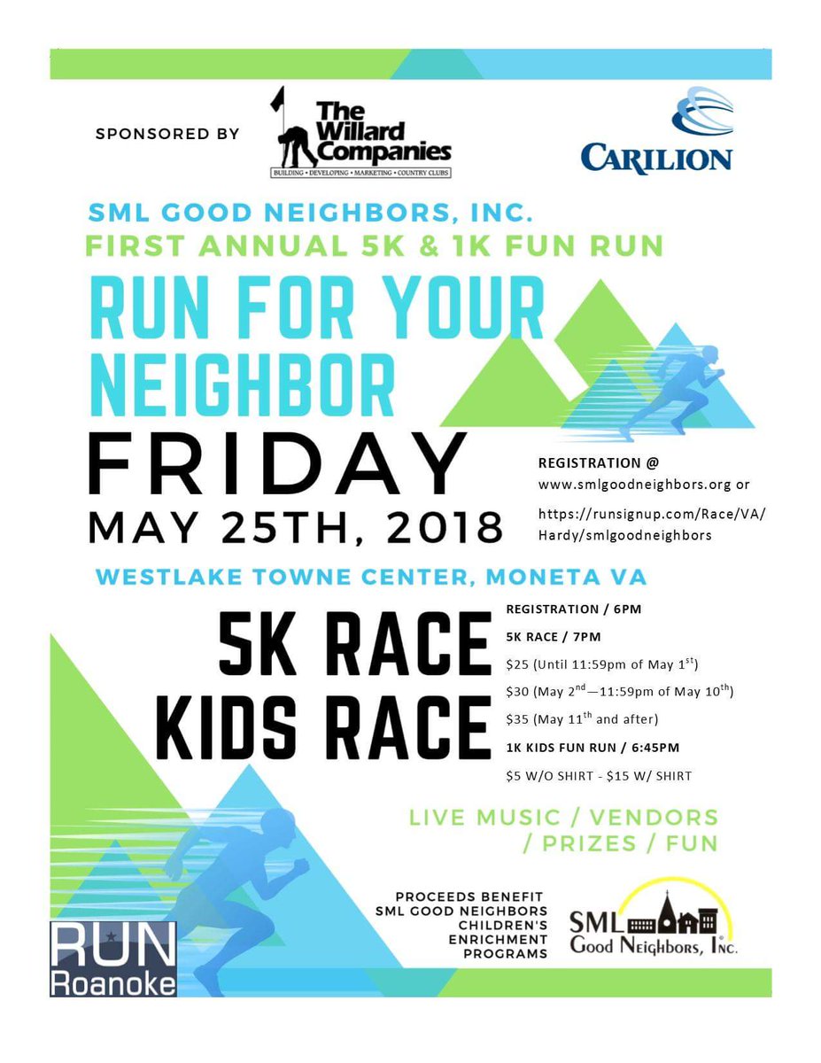 lisaannnl's tweet image. Less than 2 weeks left for early bird registration! smlgoodneighbors.org 

#runroanoke #5k #smlgn #livemusic #race #smithmountainlake #swva #funrun #vendors