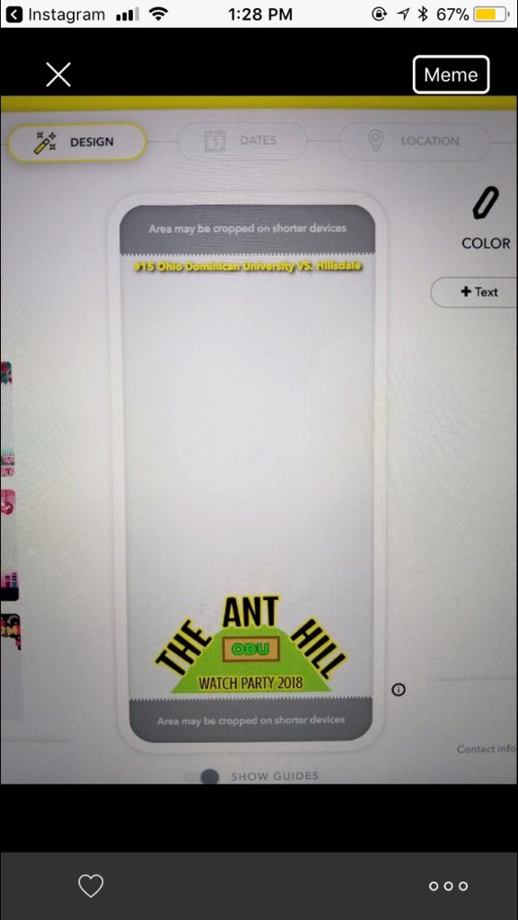 TheAntHill3ODU's tweet photo. Just so everyone knows it’s real we have our very own snap filter.. ant hill on Saturday 12 o clock see you there 👀.. try to get there earlier before we start blowing them out @HC_Baseball https://t.co/3Ol1bHl7vD