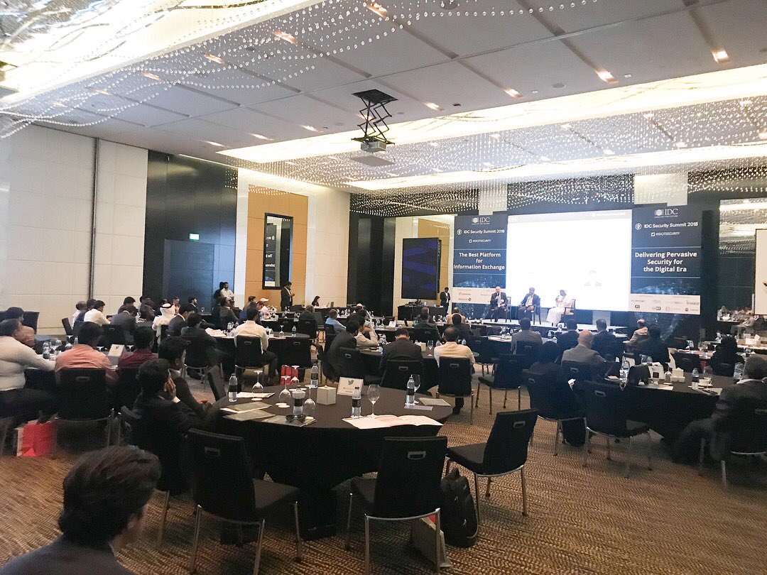 core42_ai's tweet photo. Injazat participated in the IDC IT Security summit this morning where we presented our Threat Hunting Mechanism, designed to increase IT security and combat attacks. @IDCMEA #idc #injazat #instigatorsofbetter #cybersecurity https://t.co/IOh29ttbGa