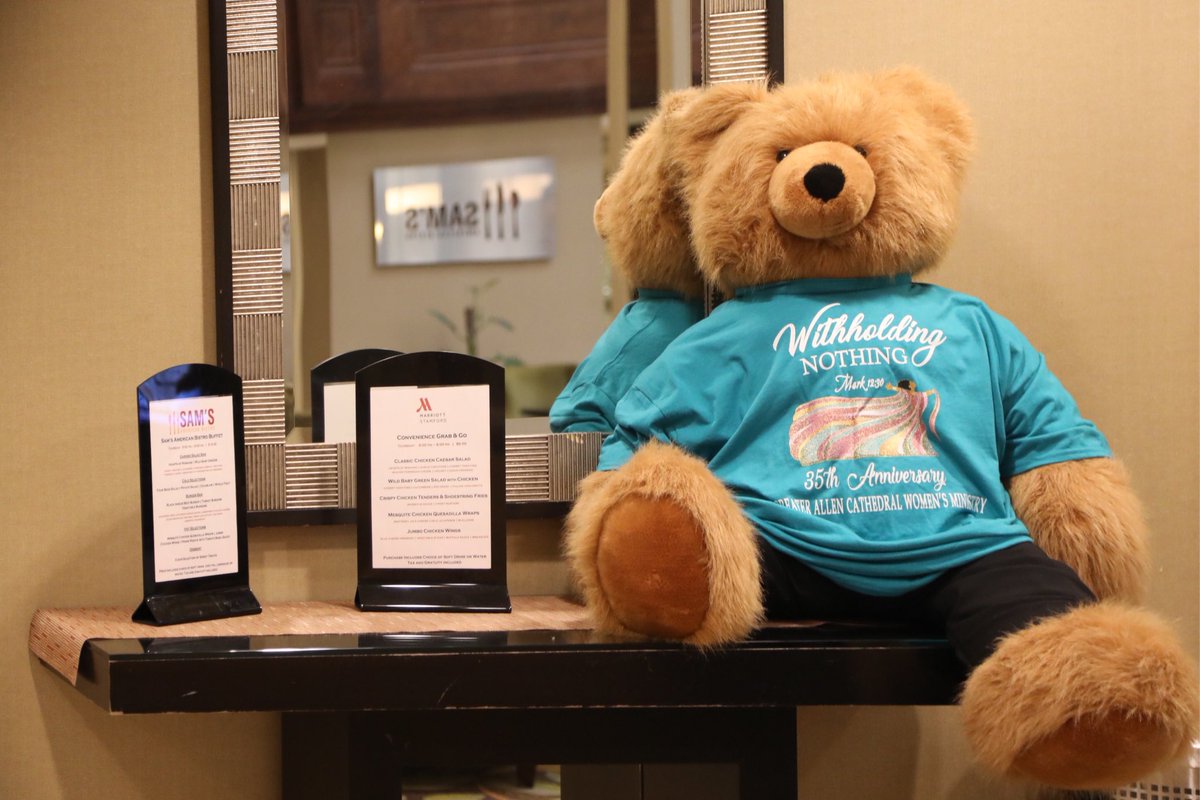 allencathedral's tweet photo. Even Stammy from the @StamfordMarriot is ready for our #WomensConference — Have you checked in yet?? Are you ready? #StamfordMarriott #Stammy #WomensSeason #WithholdingNothing #35thAnniversary https://t.co/z5g0qdva43