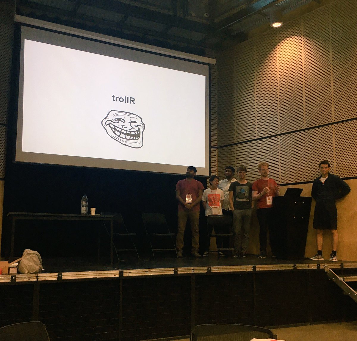 pilizalde's tweet photo. Great presentations by the groups on the result of two days of working on the challenges. One team even created an R package called trollR to detect trolling behaviour! #trolls #rstats #opensource #github #teamwork #LSEhackathon https://t.co/pw383rwp9J
