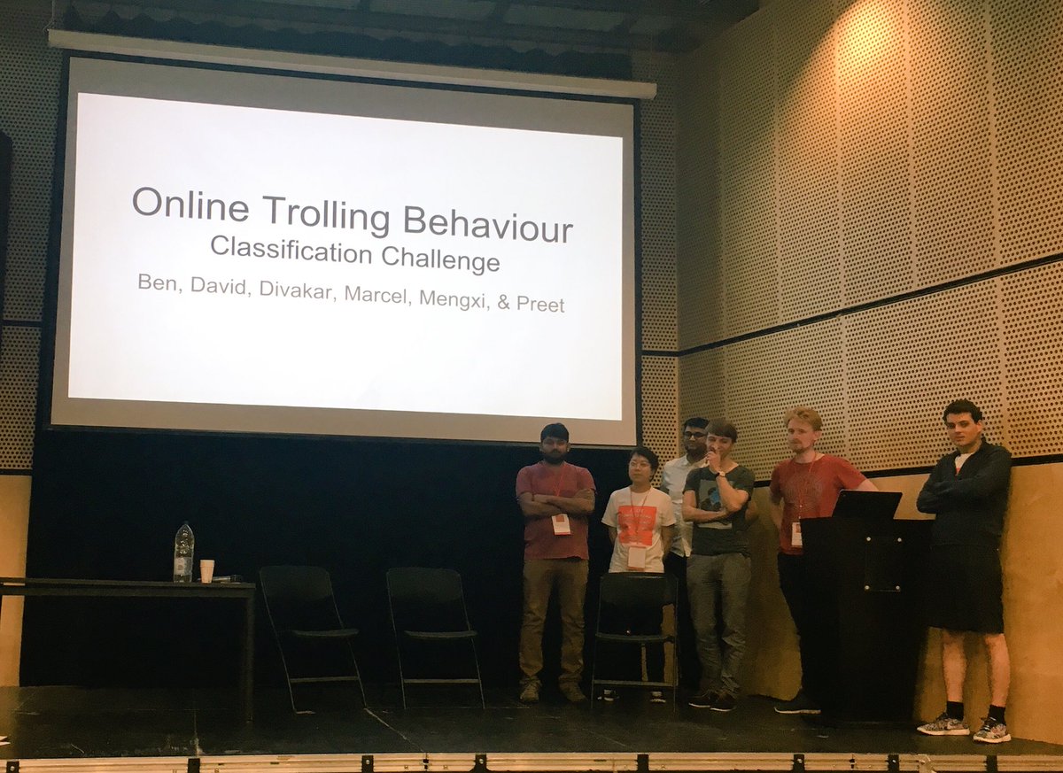pilizalde's tweet photo. Great presentations by the groups on the result of two days of working on the challenges. One team even created an R package called trollR to detect trolling behaviour! #trolls #rstats #opensource #github #teamwork #LSEhackathon https://t.co/pw383rwp9J