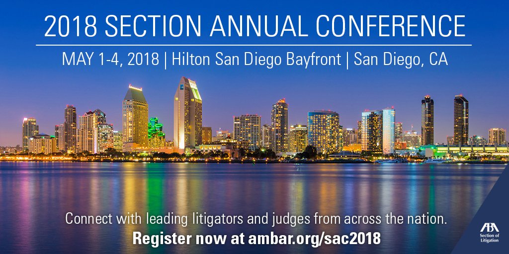Stay on the leading edge of litigation strategies—from cannabis litigation to litigation involving the Internet of Things—at our Section Annual Conference in May! Register here: ow.ly/Of5u30jzAQD #LitigationSAC