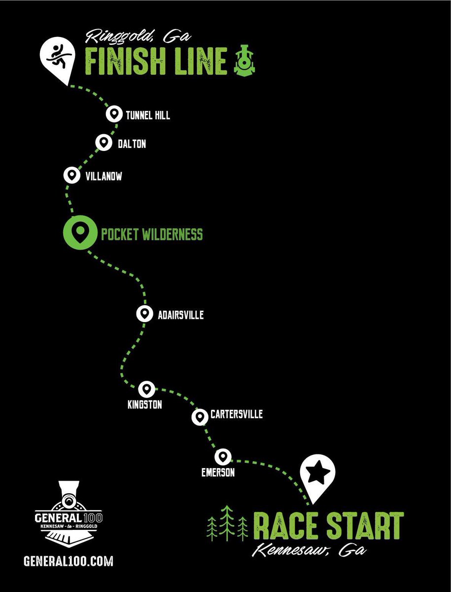 General100Relay's tweet image. The General 100 Relay route winds through 100 miles of beautiful North Georgia! 

Sign up before May 1st and pay only $90 per runner!

Visit GENERAL100.COM to register your team