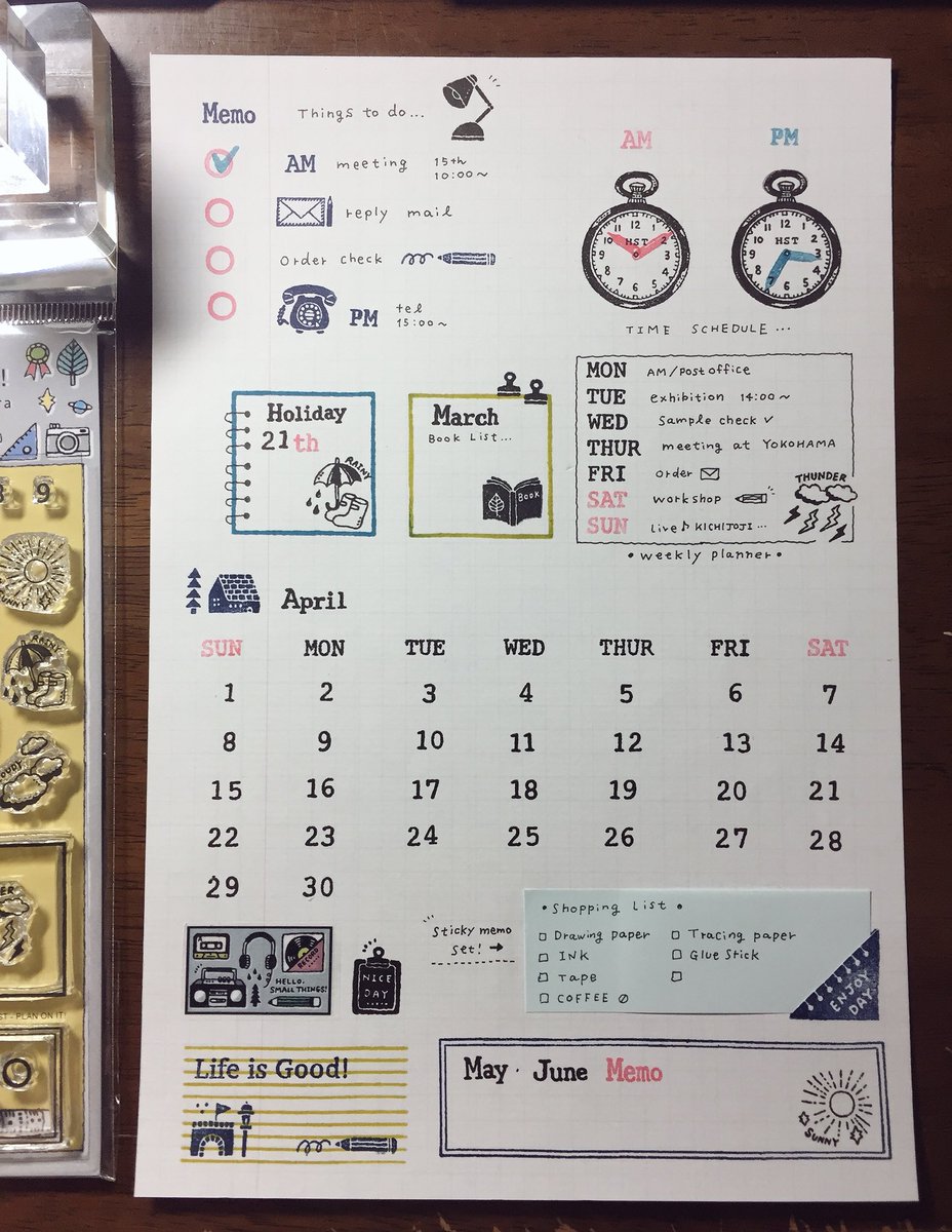 Eric クリアスタンプの紹介 Plan On It 数字や曜日 天気マークなど 手帳に使えるスタンプ セットです 自分の好きなレイアウトでカレンダー To Do List が作れたり シンプルなフレームのスタンプはチェックリスト作りにも便利です クリアな持ち手
