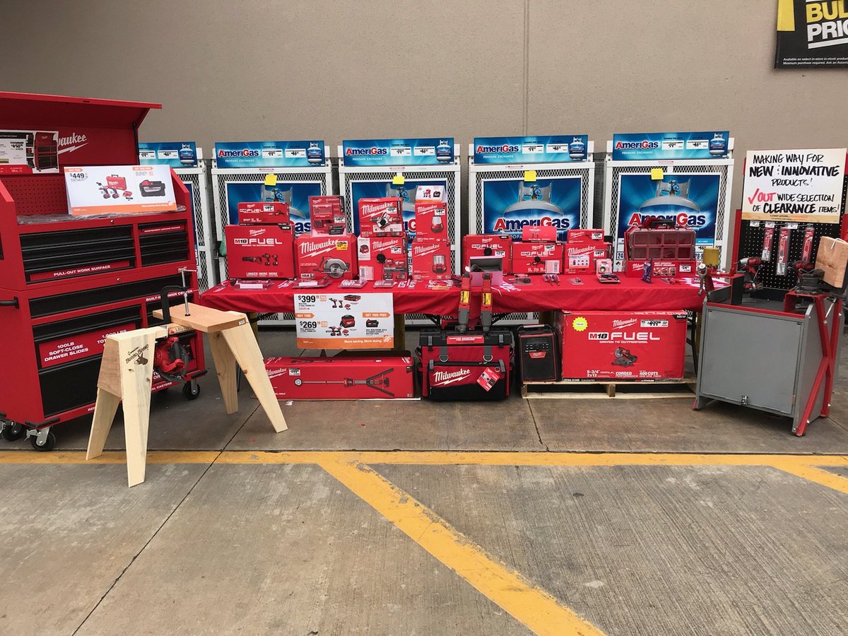 Don't miss out on today's demo event! Free donuts and freebies w/  purchase! #NBHD #Cypress #HomeDepot #Clearance #Milwaukee