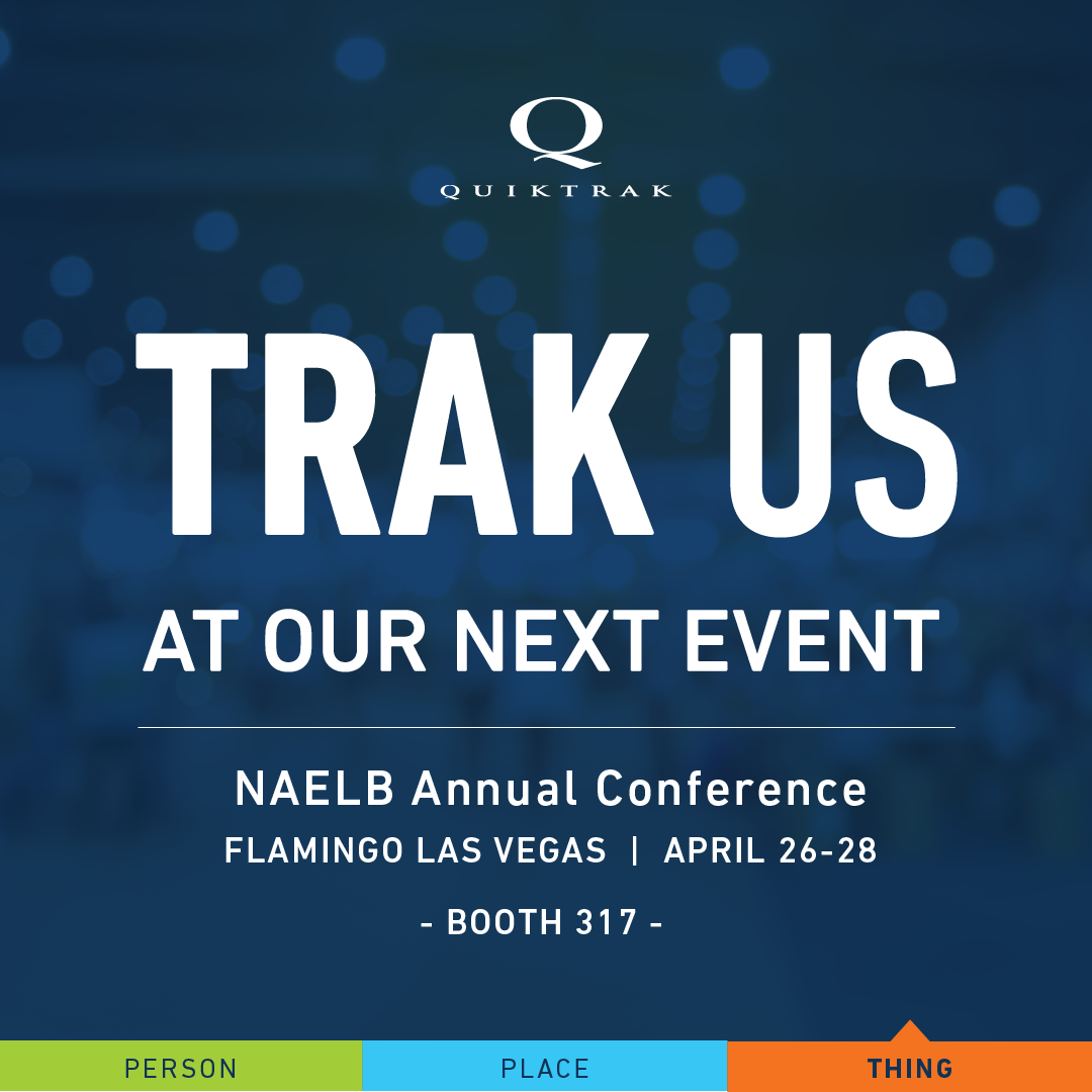 Quiktrak's tweet photo. Trak Us next week at the NAELB conference at The Flamingo in Las Vegas! We'll be at booth 317. More info at https://t.co/y1YzVzqPVa. https://t.co/vaHxLGabNr