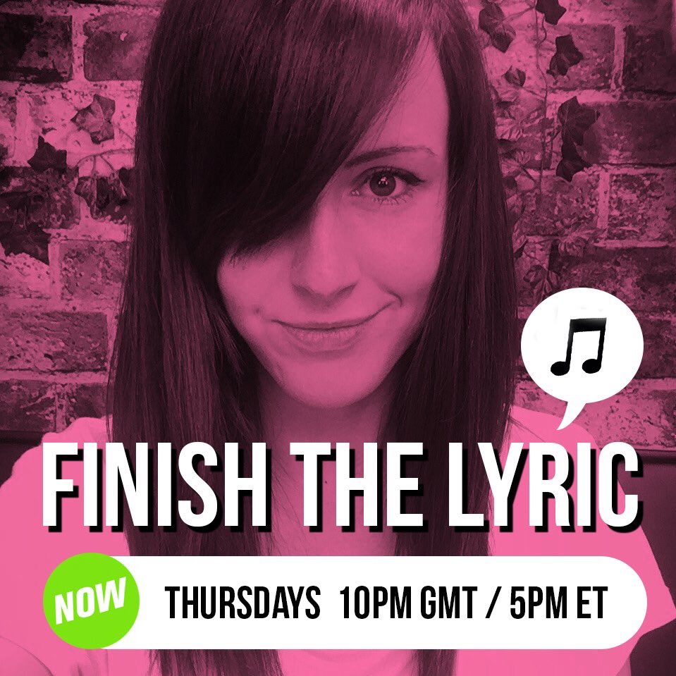 emmamcgann's tweet photo. TONIGHT! ❤️💙

Finish the Lyric on @YouNow! 10pm GMT / 5pm EST
This weeks category: TV &amp; Movie Themes 📺

Bring ya knowledge, win some bars 💰 https://t.co/dcwOXNX6YD