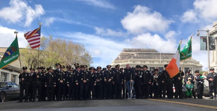 St Patrick’s Day Parade 2018. SFPD Voted in as the number 1 best marching group of the parade!