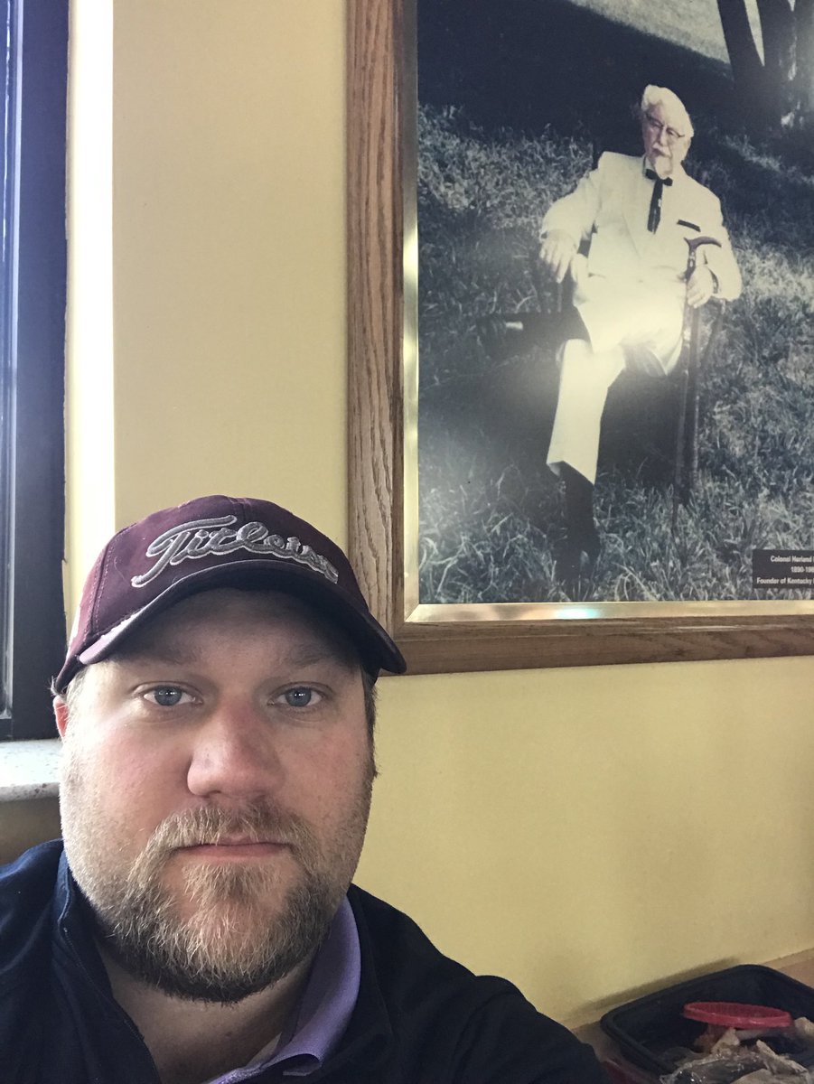 ZachTaylorSport's tweet photo. Miss you, Colonel. Keep it Kentucky &amp; Fried. #RIPBigHomie #KFC https://t.co/tthV2CT3ak