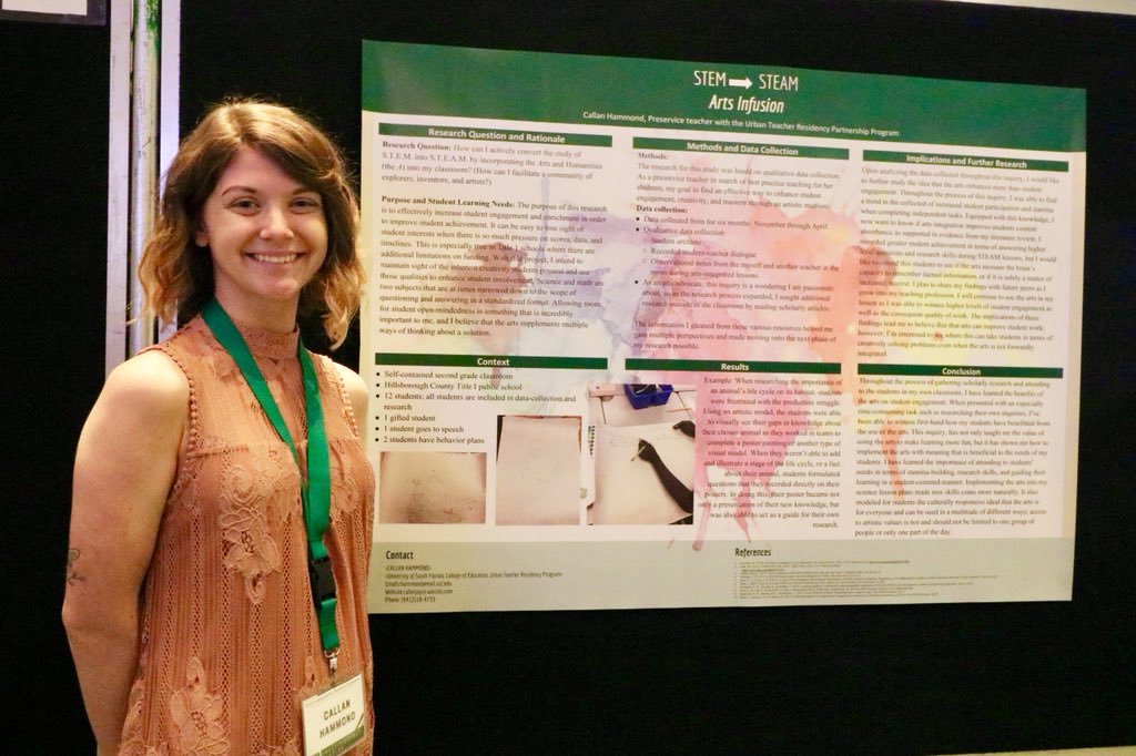 educationUSF's tweet photo. #USF education student Callan Hammond: “It’s so important for teachers to conduct #research because #education is a science and it’s always changing. It’s important to continue your research so you can continue to perform to the best of your ability.” #OURUSF https://t.co/B67QPeUS14