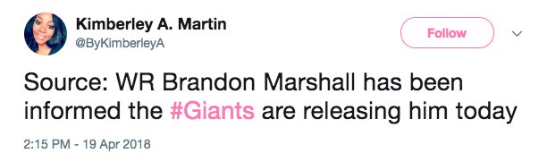 WhatGoingDowney's tweet photo. Tough break there, Brandon Marshall https://t.co/z2fr4X4whG